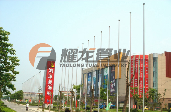 南通市鴻運裝飾城屹立57根耀龍不鏽鋼海角HJ7197.COM
